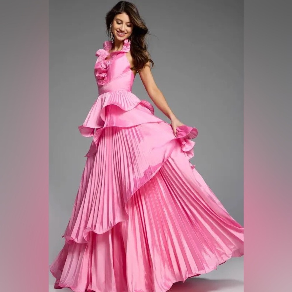 JVN by Jovani Pink Layered Maxi Dress